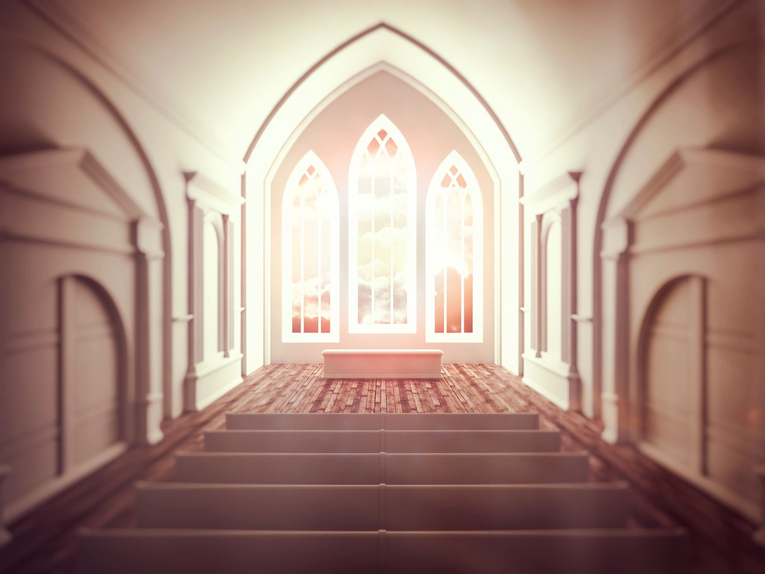 church stained glass sunrise